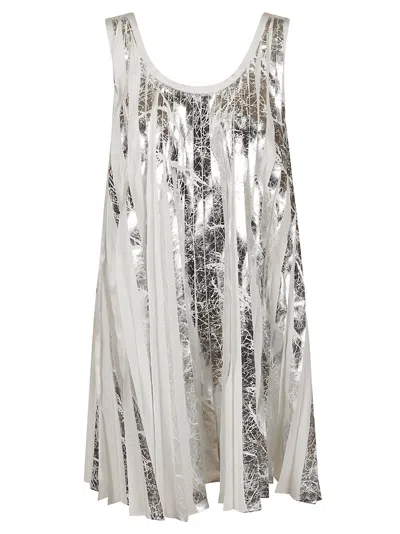 Az Factory Josephine Dress In White/silver