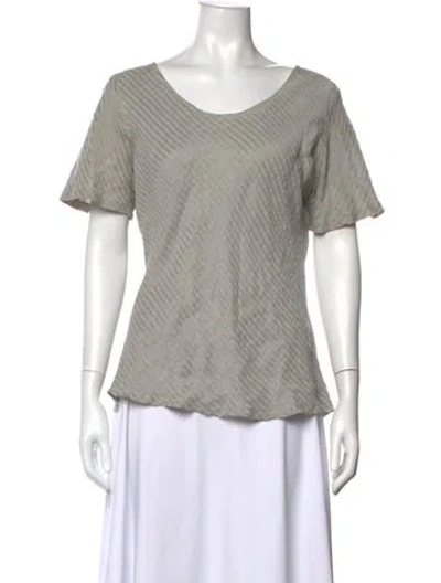 Pre-owned Az Factory Linen Striped Top In Grey