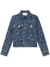 Az Factory Lulu Heart-print Denim Jacket In Blue