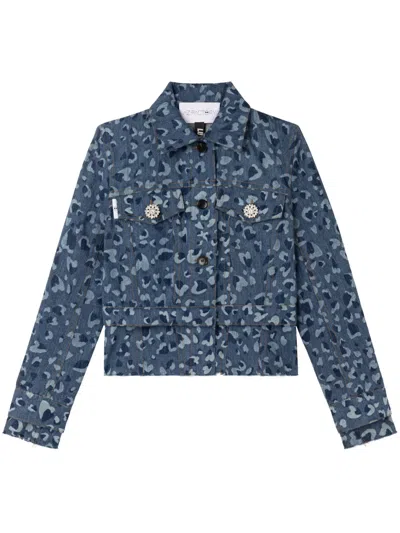 Az Factory Lulu Heart-print Denim Jacket In Blue
