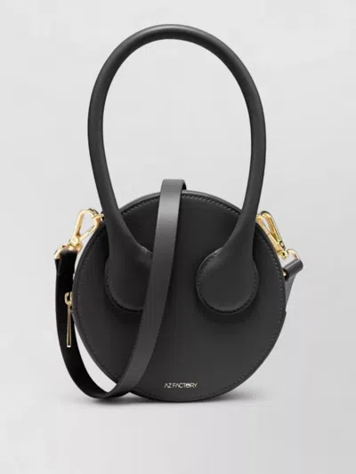 Az Factory Mini Round Leather Clutch Bag Strap