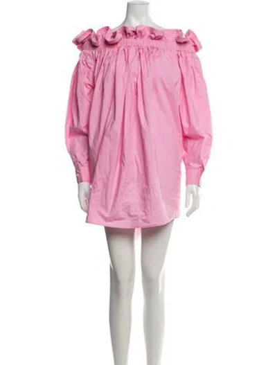 Pre-owned Az Factory Off-the-shoulder Mini Dress In Pink
