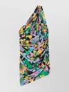 Az Factory One Shoulder Draped Floral Mini Dress