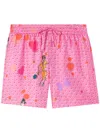 Az Factory Polka-dot Print Drawstring Shorts In Pink