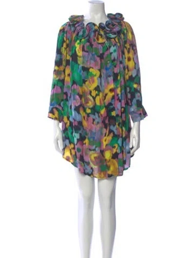 Pre-owned Az Factory Printed Knee-length Dress In Blue