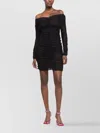Az Factory Short Dress With V-neck And Ruched Detailing