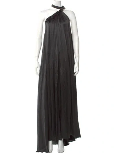 Pre-owned Az Factory Silk Long Dress In Black