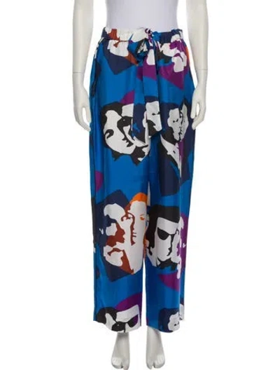 Pre-owned Az Factory Silk Printed Pajamas In Blue