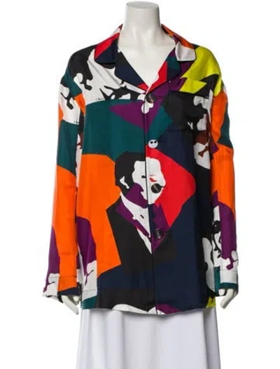 Pre-owned Az Factory Silk Printed Pajamas In Orange