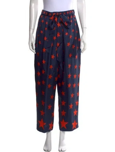 Pre-owned Az Factory Silk Wide Leg Pants W/ Tags In Blue/orange