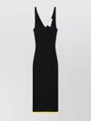 Az Factory Sleeveless V-neck Dress With Contrast Hem