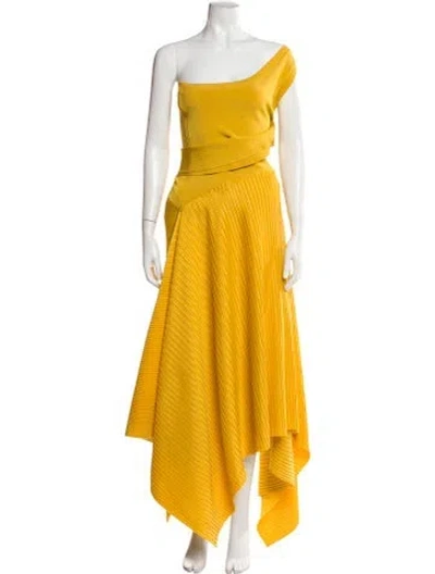 Pre-owned Az Factory Square Neckline Long Dress In Yellow