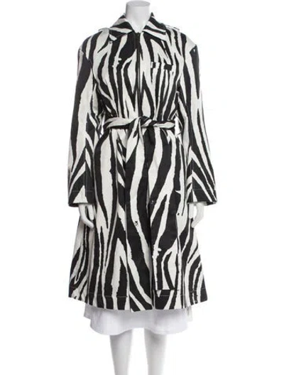 Pre-owned Az Factory Striped Faux Fur Coat In Gray