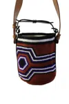 Az Factory Tight Knit Geometric Print Open Small Shoulder Handbag Multicolor In Multi