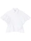 Az Factory Ruffled Sleeves Cotton Shirt In White