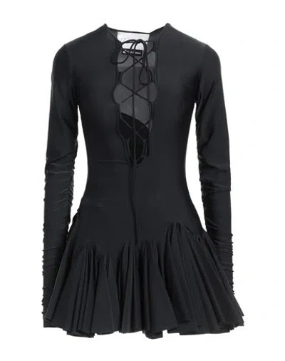 Az Factory Woman Mini Dress Black Size 6 Polyamide, Elastane