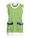 Az Factory Woman Sweatshirt Light Green Size M/l Organic Cotton, Seacell, Elastane In Green