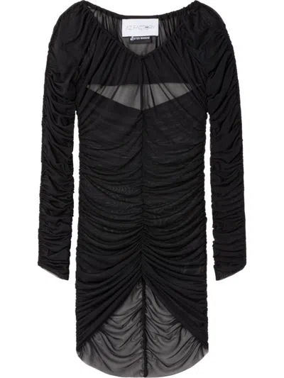 Az Factory X Ester Manas Cut-out Mesh Top In Black