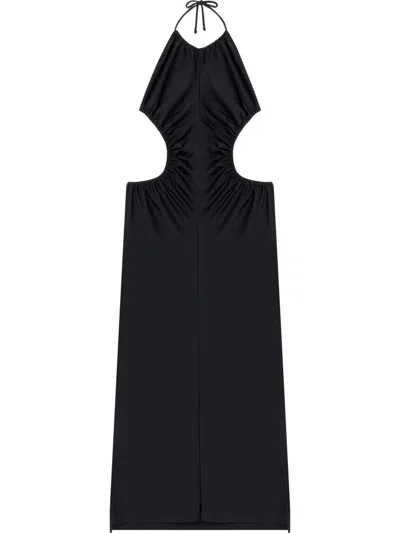 Az Factory X Ester Manas Halterneck Cut-out Midi Dress In Black