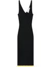 Az Factory X Ester Manas V-neck Ribbed Midi Dress In Black