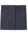 Az Factory Lutz Huelle Frayed Denim Mini Skirt In Blue