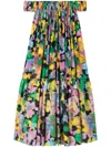 Az Factory X Lutz Huelle Off Shoulder Midi Dress In Multicolour