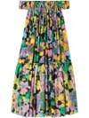 Az Factory X Lutz Huelle Off Shoulder Midi Dress In Multicolour