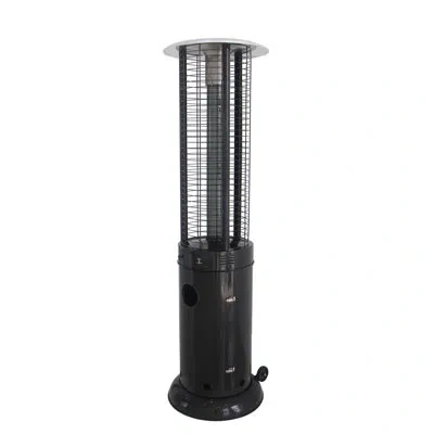 Az Patio Heaters Glass Cylinder 41,000 Btu Standing Patio Heater In Black