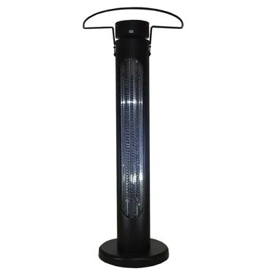 Az Patio Heaters Vertical Infrared Oscillating Electric Heater With Remote Control In Matte Black