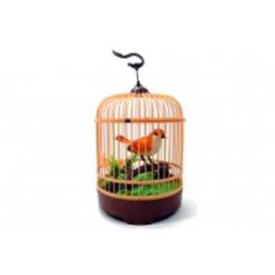 Az Trading & Import Az Import & Trading Singing & Chirping Bird In Cage - Realistic Sounds & Movements Orange - 10.5 X 7