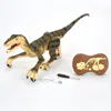 Az Trading Rc Roaring Shaking Head & Tail Dino Velociraptor Toy With 3d Eye Ed Light Yellow