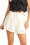 Azalea Charlie Linen Shorts In White In White