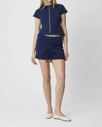 Azalea Claudia Knit Shorts In Blue