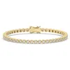 Azalea Jewelry Women's Gold Bezel Set Lab Diamond Tennis Bracelet/ Medium Size In Gold