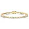 Azalea Jewelry Women's Gold Bezel Set Lab Diamond Tennis Bracelet/ Small Size In Gold