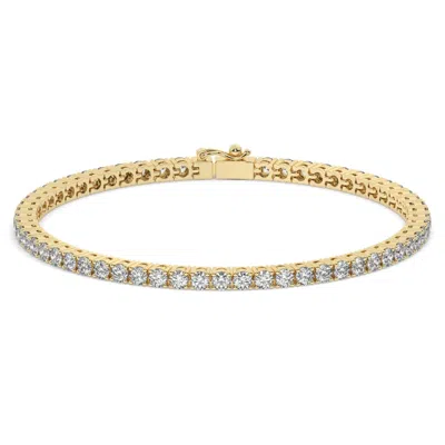 Azalea Jewelry Women's Gold Classic Four Prong Diamond Bracelet / Small Diamond Tennis Bracelet