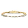 Azalea Jewelry Women's Gold Bezel Set Lab Diamond Tennis Bracelet/ Medium Size In Gold