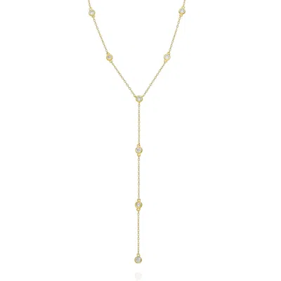 Azalea Jewelry Women's Gold Diamond Lariat Necklace