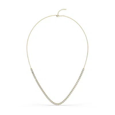 Azalea Jewelry Women's Gold Four Prong Classic Halfway Tennis Necklace