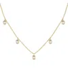 Azalea Jewelry Women's Gold Pear Shape Drop Station Necklace In Gold