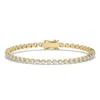 Azalea Jewelry Women's Gold Bezel Set Lab Diamond Tennis Bracelet/ Medium Size In Gold