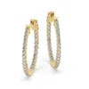Azalea Jewelry Women's Gold / White Solid Gold Lab Diamond Inside Out Diamond Hoop Earrings /  Glow Hoop Earrings In Multi