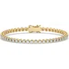 Azalea Jewelry Women's Gold Bezel Set Lab Diamond Tennis Bracelet/ Medium Size In Gold