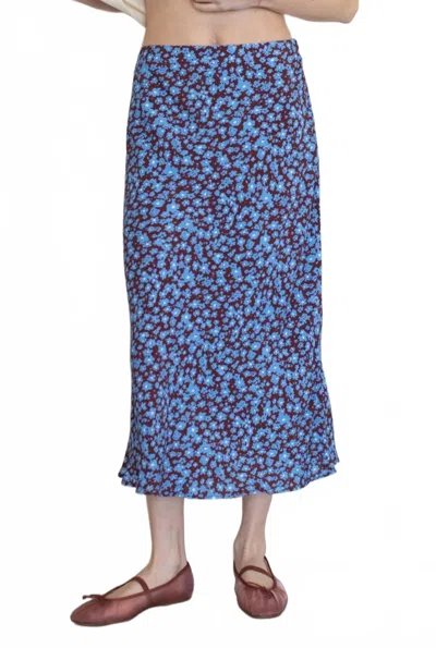 Azalea Jolene Floral Skirt In Multi In Blue