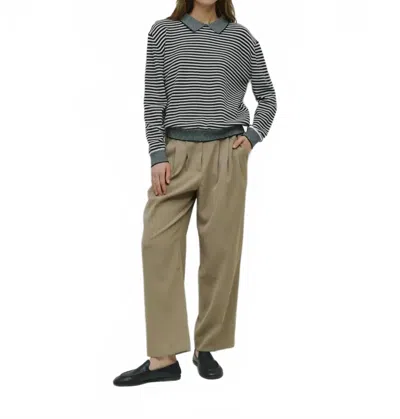 Azalea Josie Collared Sweater In Grey In Multi