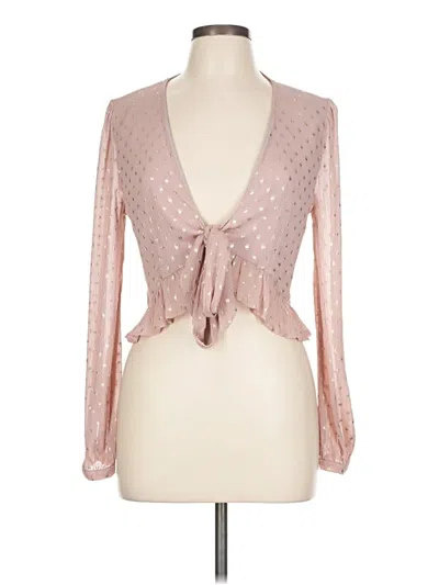 Pre-owned Azalea Long Sleeve Blouse In Pink