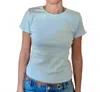 Azalea Penelope Pointelle Baby Tee In Sky