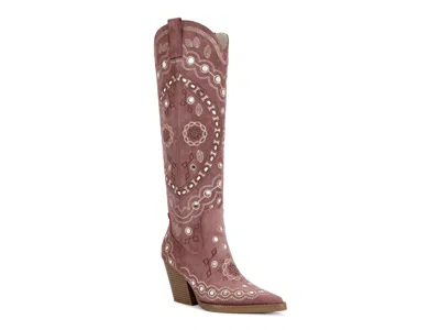 Azalea Wang Aamina Cowboy Boot In Pink