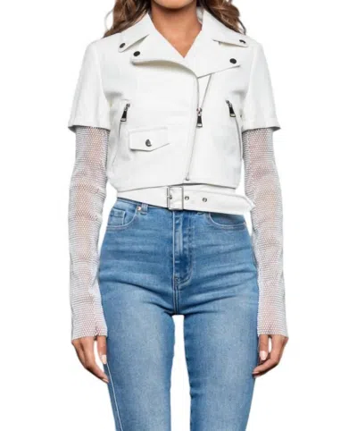 Azalea Wang Acerola Moto Jacket In White