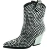 Azalea Wang Action Lite Womens Rhinestone Ankle Boots In Black